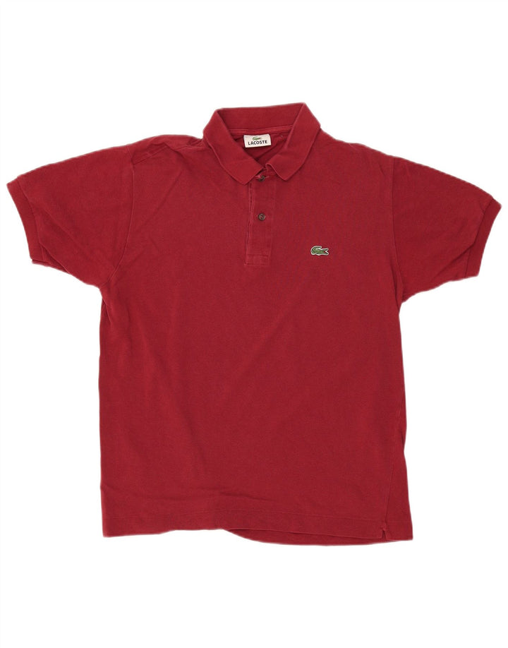 LACOSTE Polo para hombre talla 4 mediano algodón burdeos