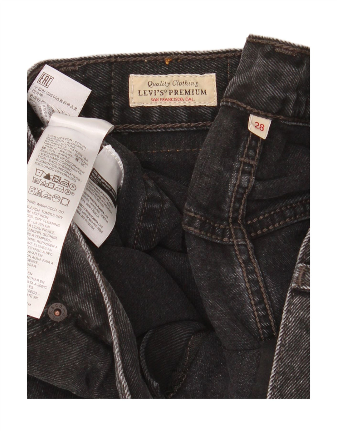 Shorts Levi's Mujer W28 Medium Black Cotton
