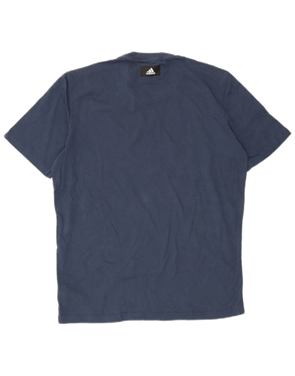 Adidas Mens Graphic T-Shirt Top Large Navy Blue Cotton