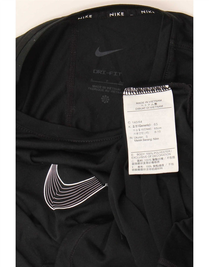 Nike Camiseta Dri Fit Graphic para niños 8-9 años Small Negro Poliéster