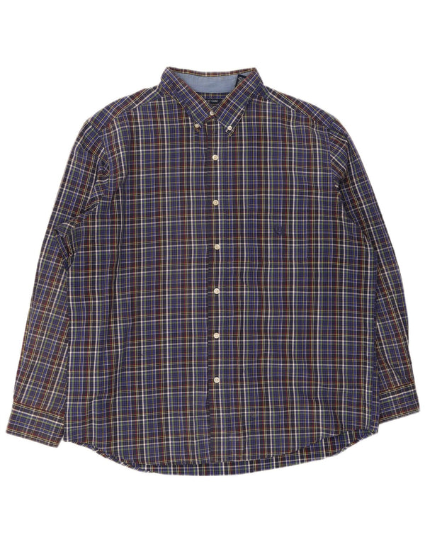 Chaps Camisa de fácil cuidado para hombre XL Algodón a cuadros azules