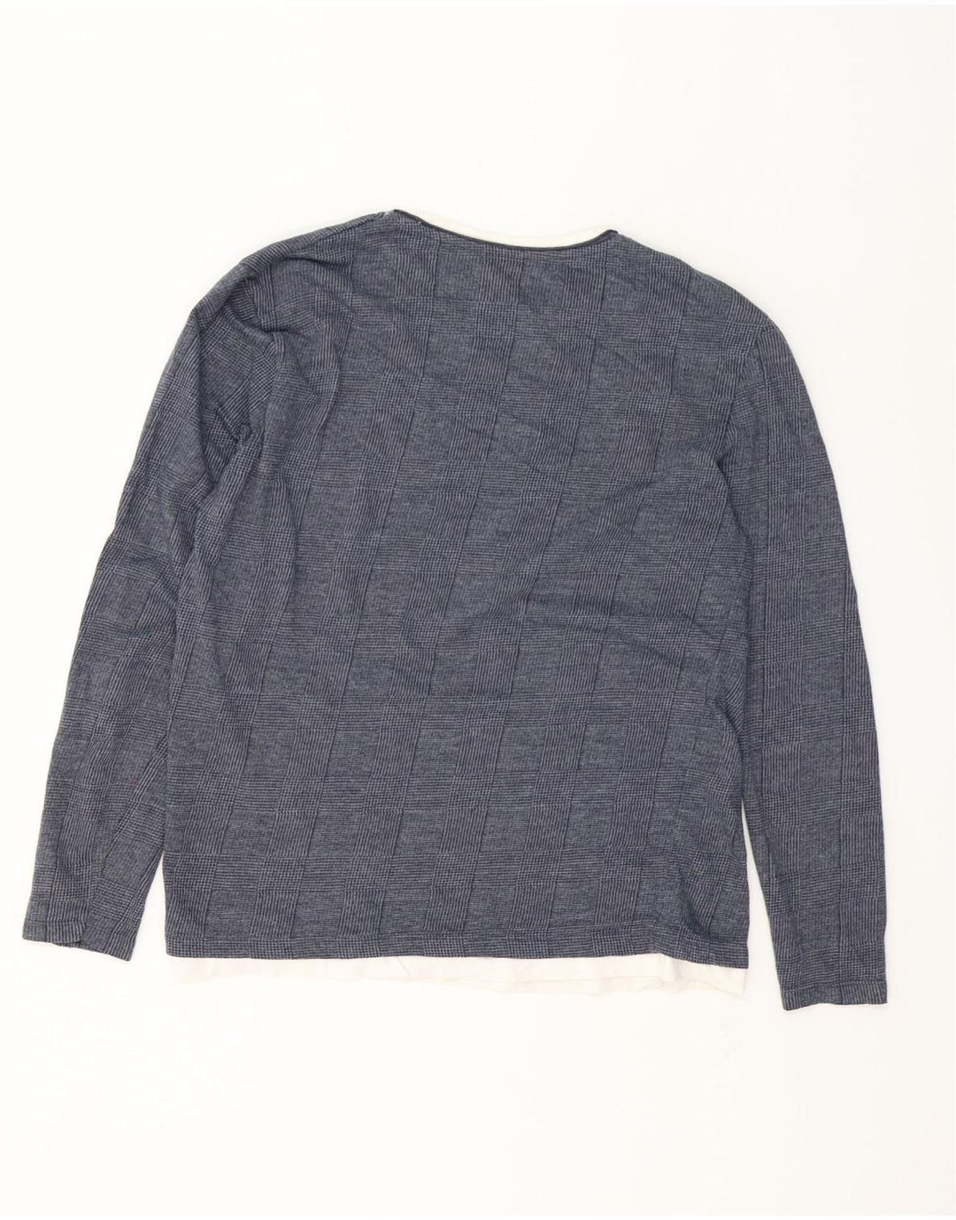 Zara Hombre Top Manga Larga Grande Azul Marino Pata De Gallo