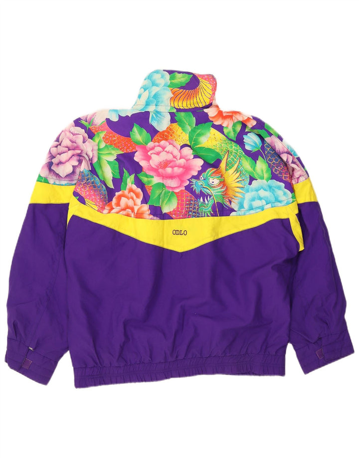 ODLO Chaqueta anorak extragrande para mujer EU 36 Poliéster floral morado pequeño