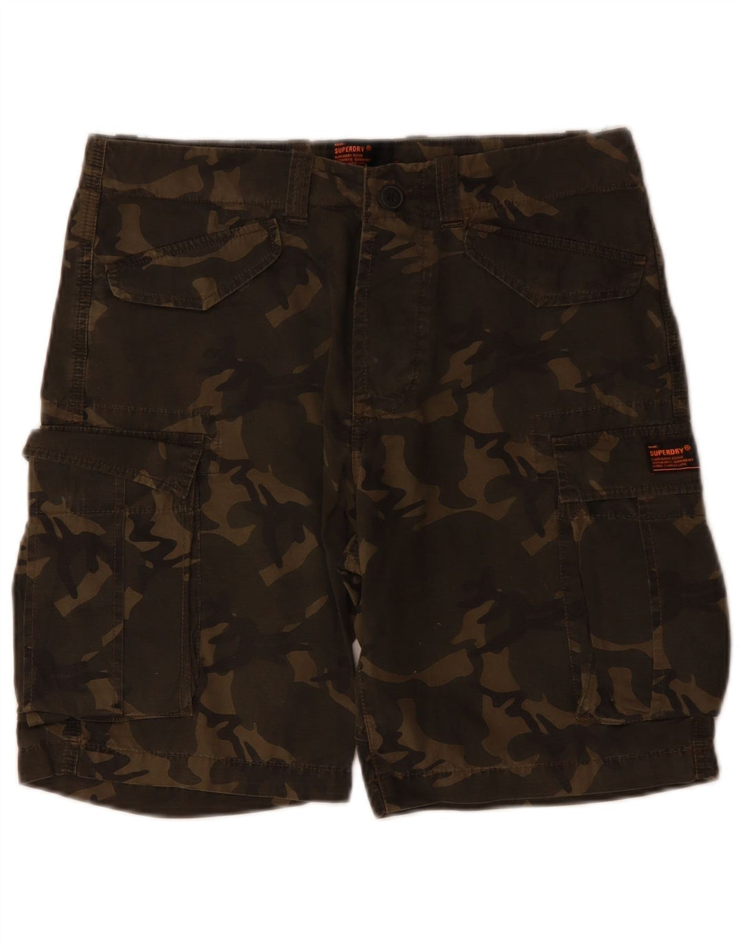 SUPERDRY Shorts cargo para hombre W29 Small Khaki Camuflaje Algodón