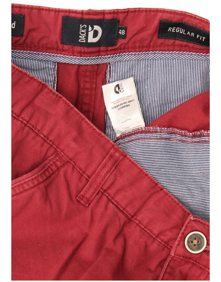 Dack's Pantalones cortos chinos de corte regular para hombre IT 48 Medium W34 Algodón burdeos