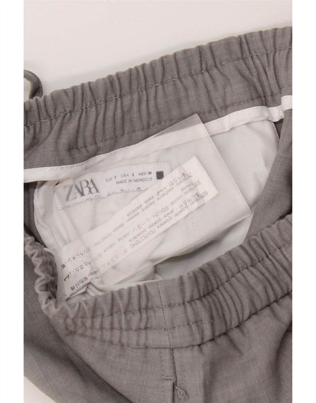 Zara Mens Joggers Chino Pantalones Pequeño W30 L28 Poliéster Gris