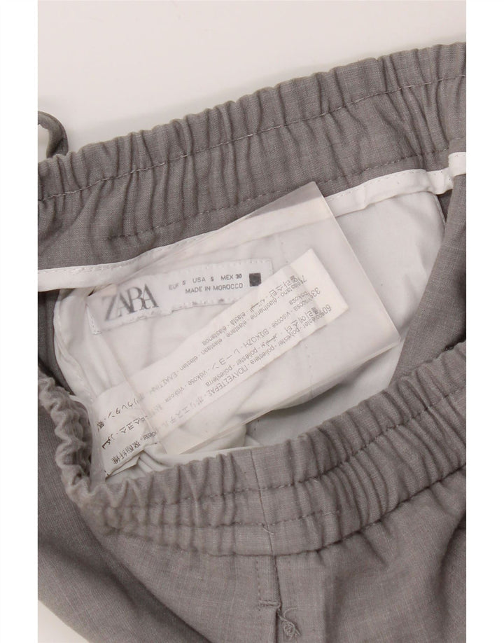 Zara Mens Joggers Chino Pantalones Pequeño W30 L28 Poliéster Gris