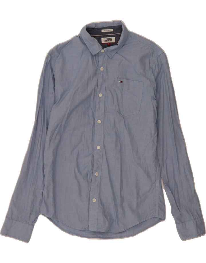 TOMMY HILFIGER Mens Shirt Small Blue Cotton Vintage Tommy Hilfiger and Second-Hand Tommy Hilfiger from Messina Hembry 
