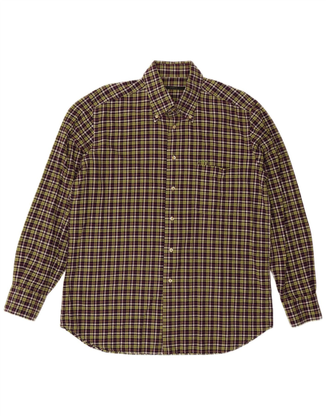 Camisa Hombre UNGARO Talla 43 17 XL Cuadros Morado