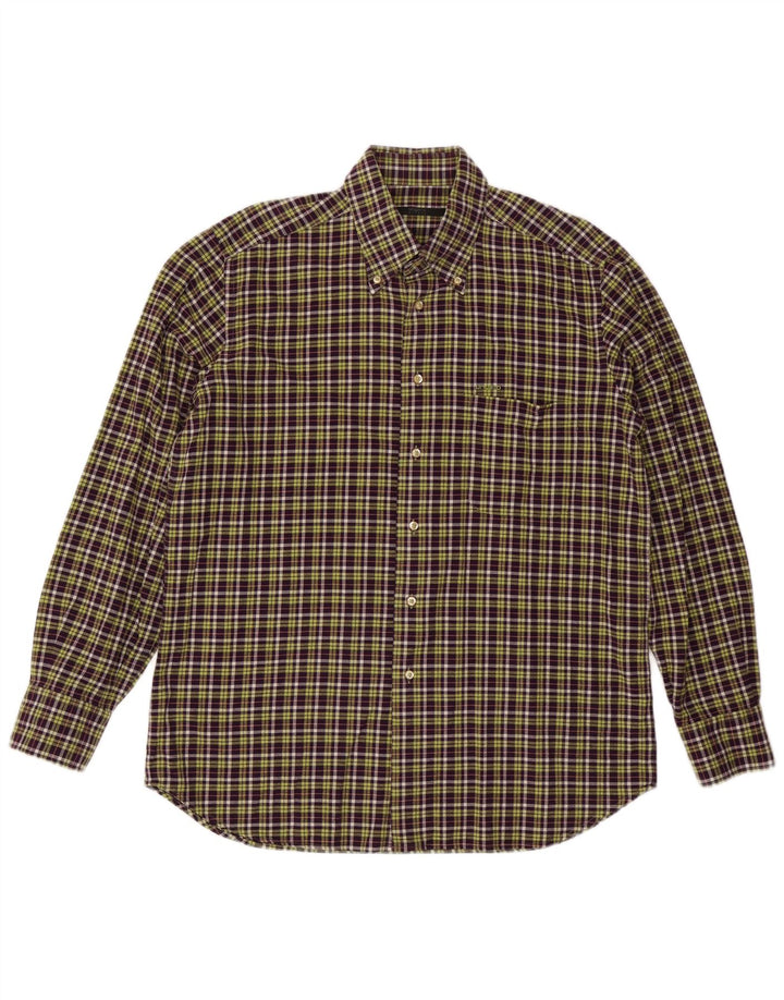 Camisa Hombre UNGARO Talla 43 17 XL Cuadros Morado