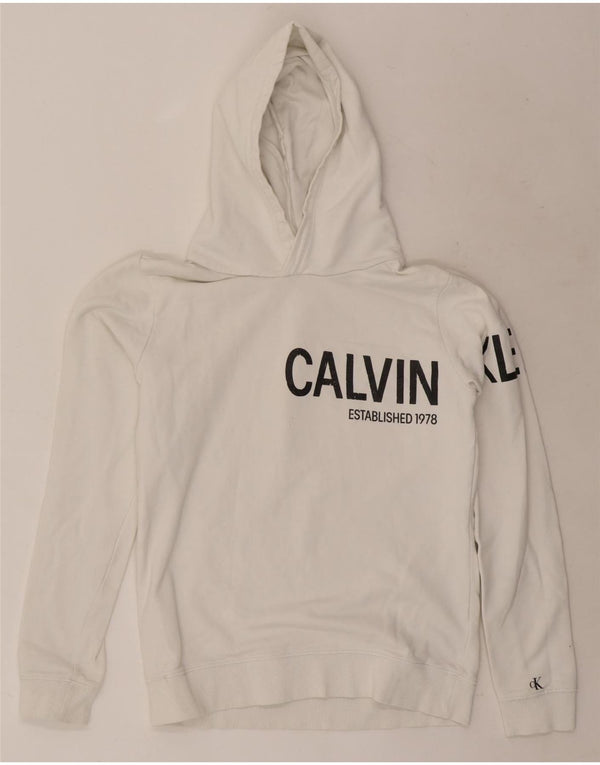 Calvin Klein Jeans Sudadera con capucha gráfica para niños 15-16 años Algodón blanco