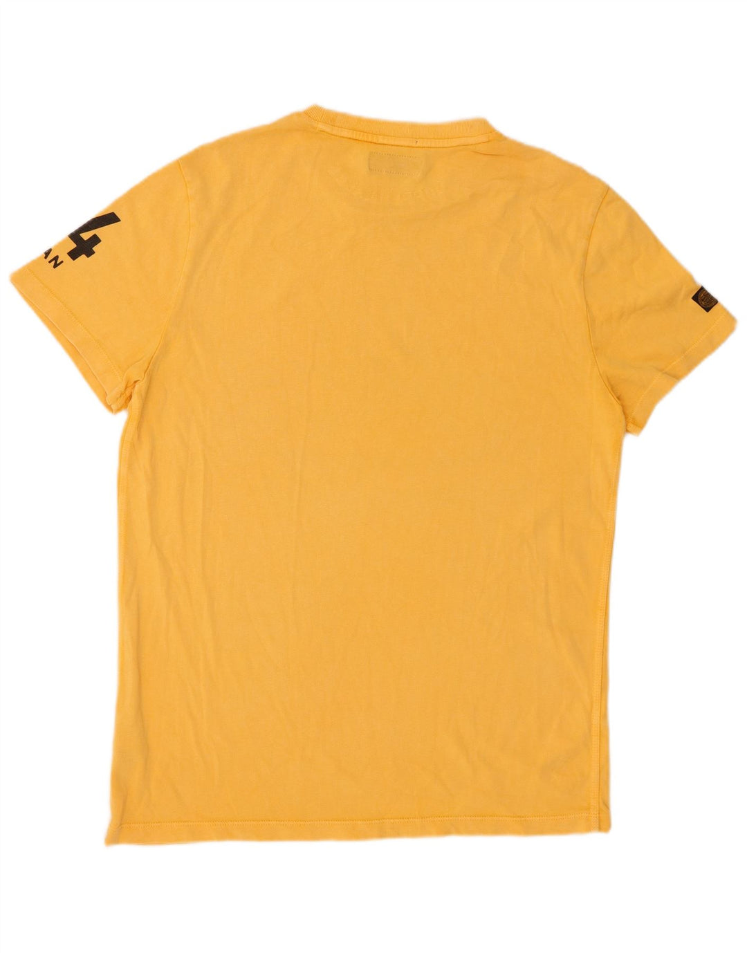 SUPERDRY Hombre Camiseta Gráfica Top XL Algodón Amarillo