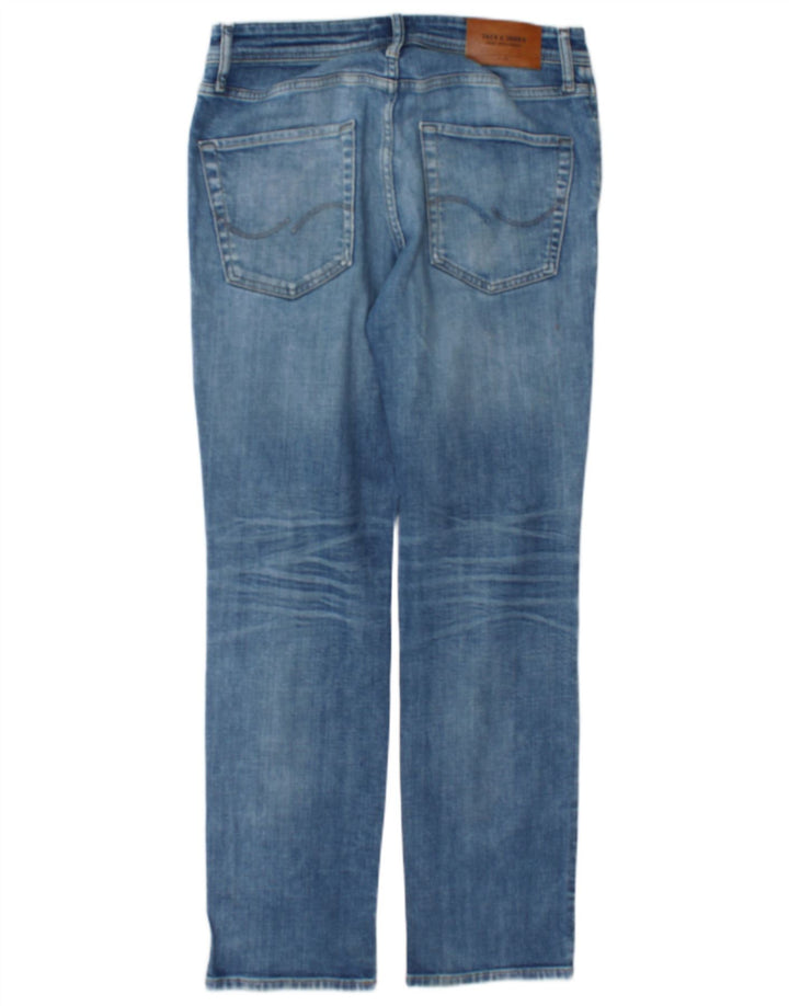 Jack & Jones Vaqueros rectos desgastados para hombre W32 L32 Algodón azul
