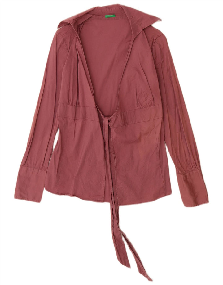 Benetton Blusa Camisera Mujer UK 8 Small Rosa
