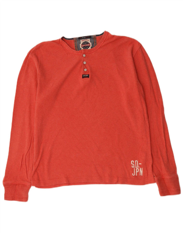 Superdry Hombre Top Manga Larga XL Algodón Rojo