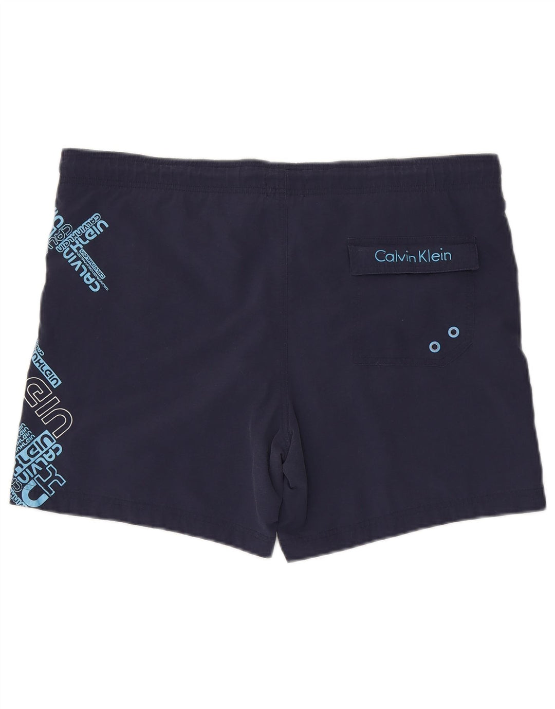 Calvin Klein Shorts De Natación Gráficos Para Hombre Nylon Azul Marino Mediano