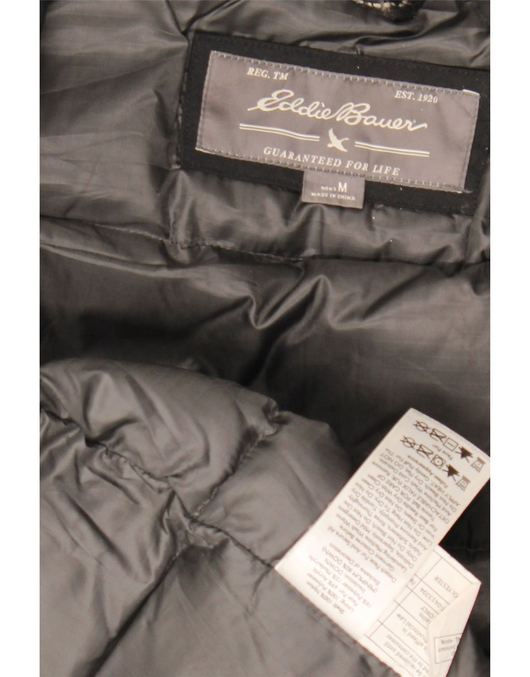 EDDIE BAUER Chaqueta cortavientos con capucha para hombre UK 38 Medium Black Nylon