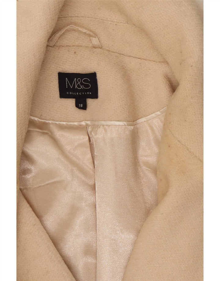 Marks & Spencer Abrigo cruzado para mujer UK 40 XL Poliéster beige