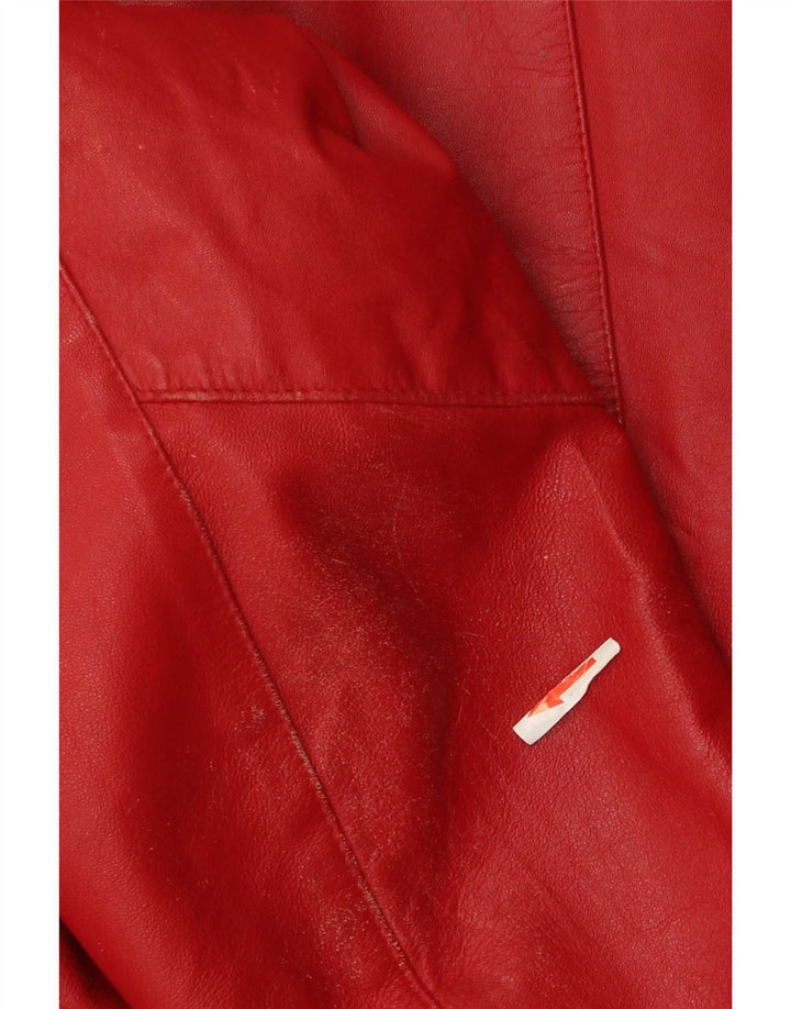 Yuppie Chaqueta corta de cuero para mujer EU 40 Medium Red