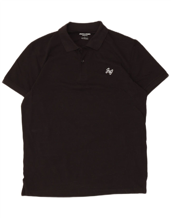 Polo Jack & Jones para hombre de algodón negro grande