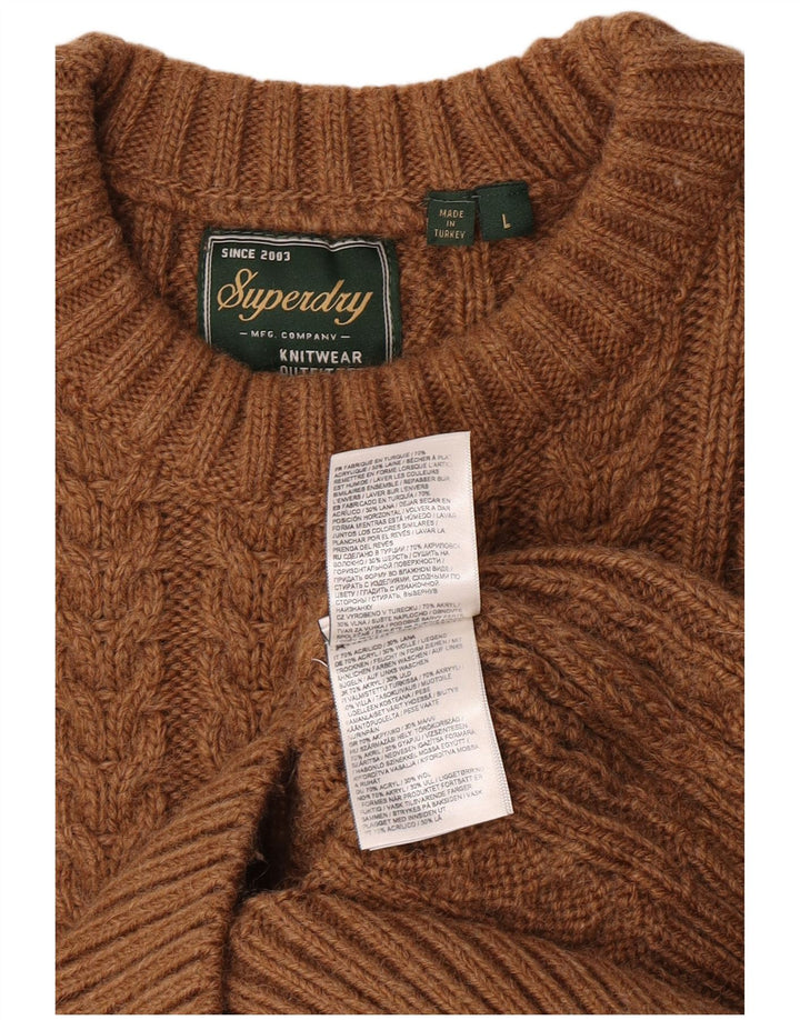 Superdry Jersey De Cuello Redondo Para Hombre Acrílico Marrón Grande
