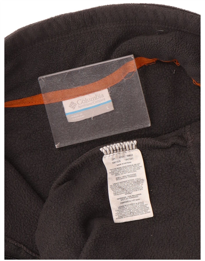Columbia - Jersey de forro polar con cuello y cremallera para hombre, poliéster gris grande