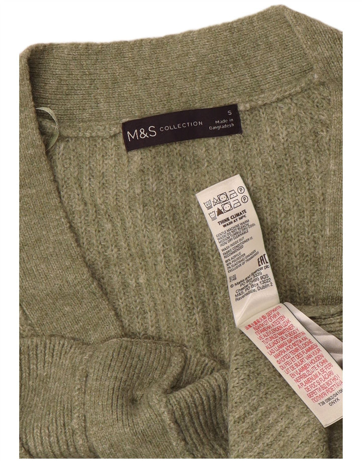 MARKS & SPENCER Suéter tipo cárdigan extragrande para mujer UK 10 Small Green