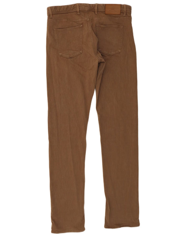 Massimo Dutti Pantalón Casual Slim Hombre EU 40 Medium W31 L32 Marrón Algodón