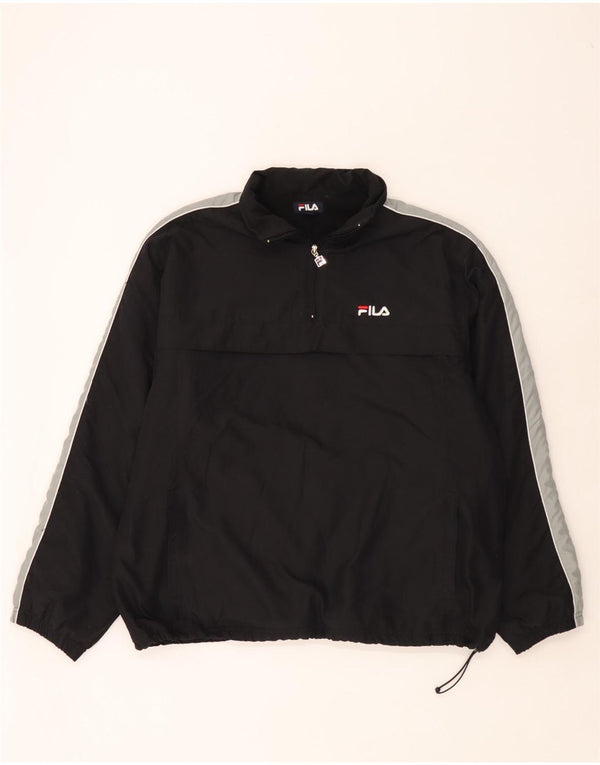 Fila Chaqueta cortavientos tipo pulóver para hombre UK 42 XL Poliéster negro