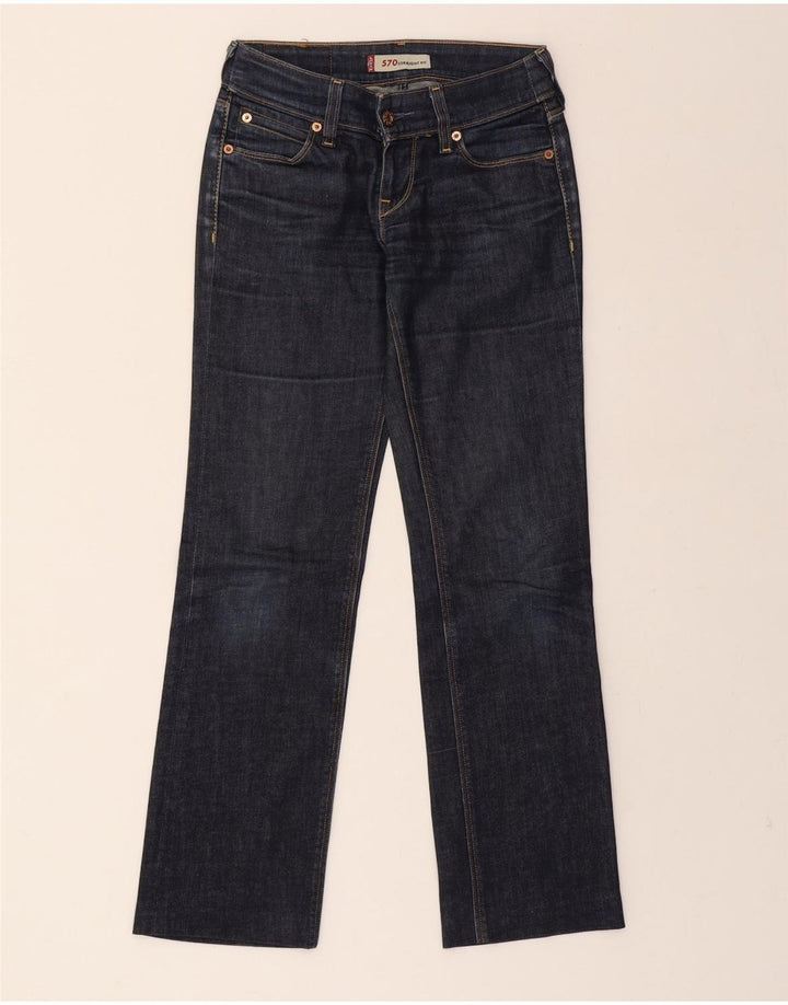 LEVI'S Womens 570 Straight Jeans W26 L28 Navy Blue Vintage Levi's and Second-Hand Levi's from Messina Hembry 