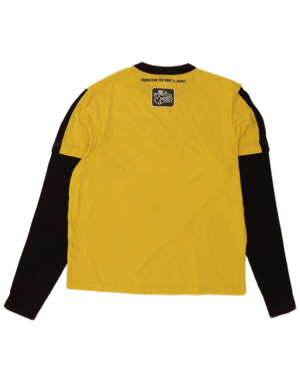 Lee Hombre Camiseta Estampada De Manga Larga De Algodón Color Block En Amarillo Medio