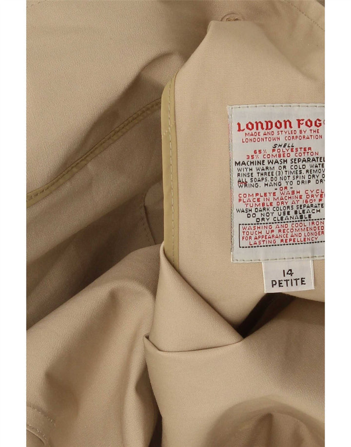 London Fog Abrigo para mujer US 14 XL Marrón Poliéster