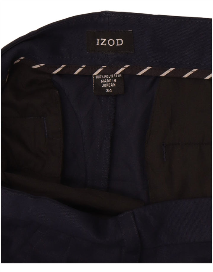 Izod Pantalones cortos chinos para hombre W34 Large Poliéster azul marino