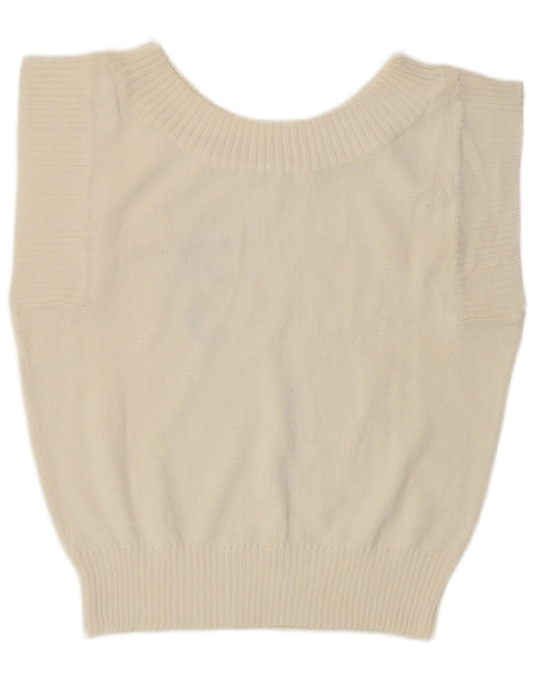 VINTAGE Womens Crop Vest Tank Top UK 14 Medium White