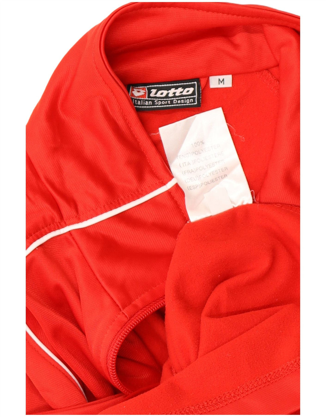 LOTTO Chaqueta superior de chándal para mujer UK 44 Poliéster con bloques de color rojo mediano