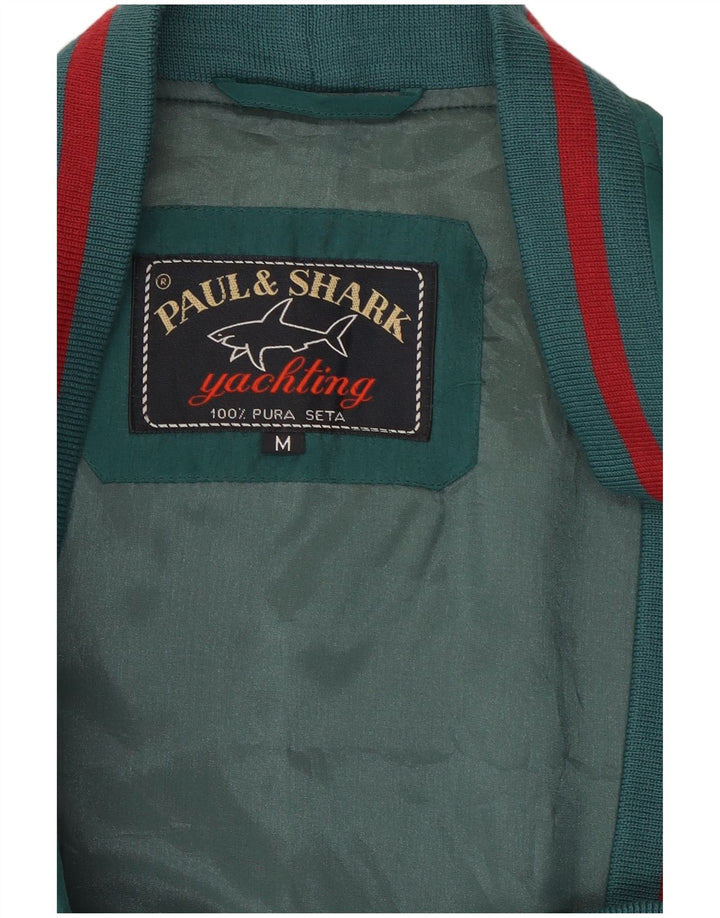 Paul & Shark Chaqueta Bomber para Navegación para Hombre UK 38 Seda Verde Mediana