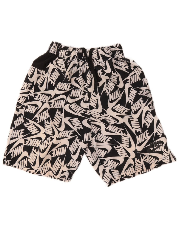 Adidas Pantalones cortos deportivos de ajuste estándar con gráficos para niños, 10-11 años, mediano, negro