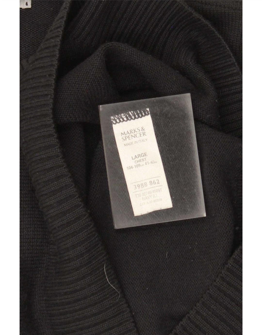 Marks & Spencer - Jersey de cuello redondo para hombre, talla grande, acrílico azul marino