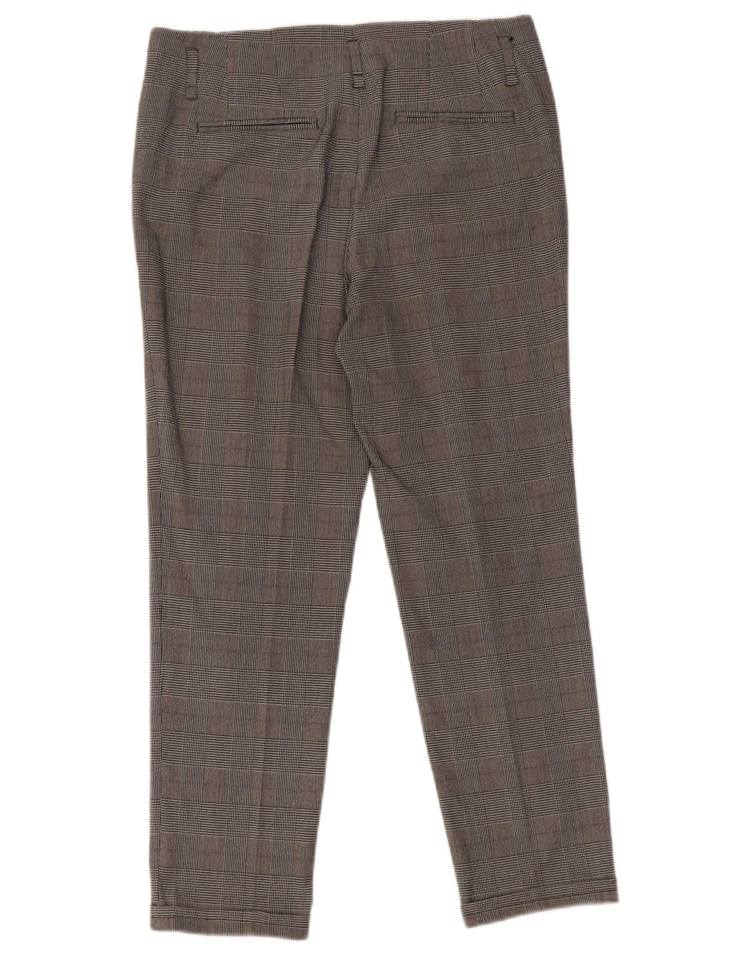 Zara Mujer Pantalones Cortos Delgados Pequeños W26 L25 Gris Pata De Gallo