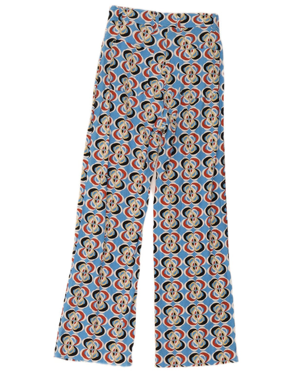Zara Mujer Pantalones Casuales Estampado Abstracto XS W24 L28 Multicolor