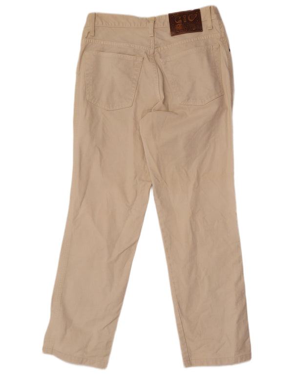 Vintage hombres rectos pantalones casuales IT 48 Medio W30 L29 Algodón Beige