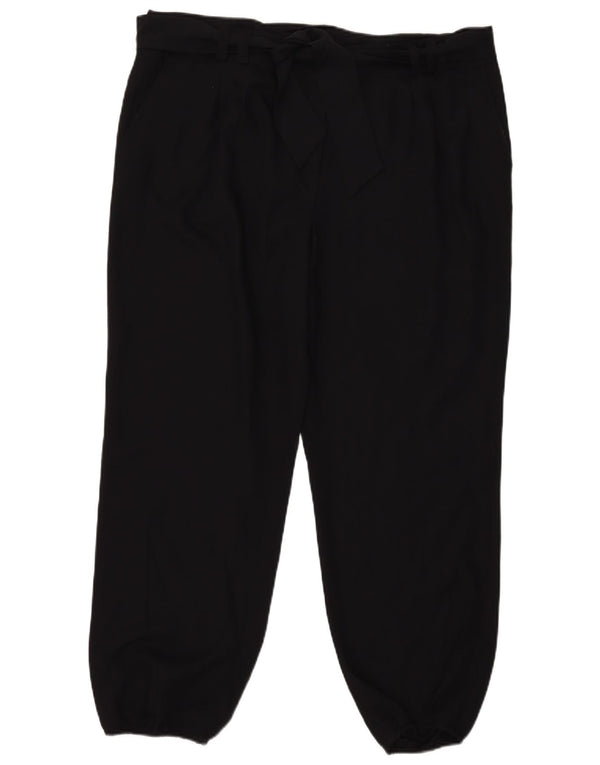 Marks & Spencer Pantalones Casuales de Cintura Alta para Mujer UK 18 XL W38 L28 Azul Marino