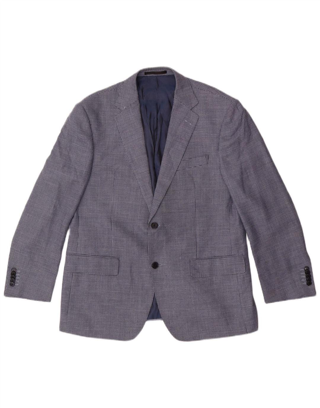 Marks & Spencer Chaqueta tipo blazer corta para hombre UK 42 Large Blue Houndstooth