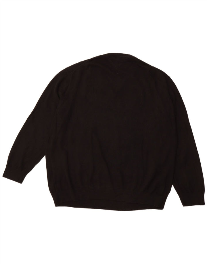 TOMMY HILFIGER Jersey con cuello en V para hombre 4XL Algodón negro