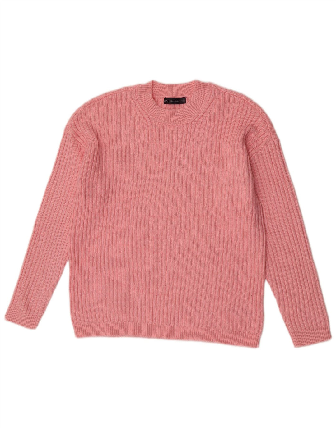 Marks & Spencer Jersey de cuello redondo para mujer UK 44 Poliéster rosa medio