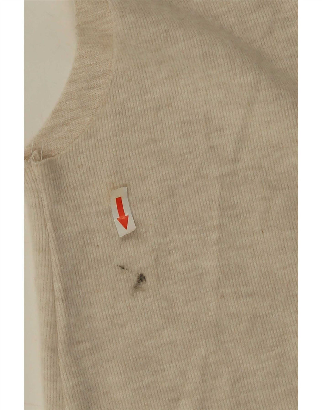 Zara Mujer Chaleco Camiseta Sin Mangas UK 44 Grande Poliéster Beige