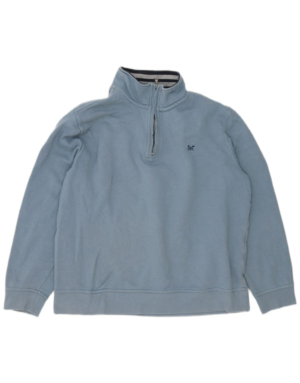 Crew Clothing Sudadera con cuello y cremallera para hombre Jersey 2XL Algodón azul