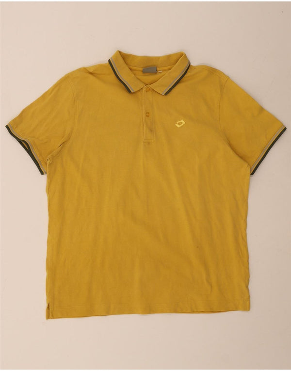 Polo Lotto Hombre De Algodón A Rayas Amarillo Grande