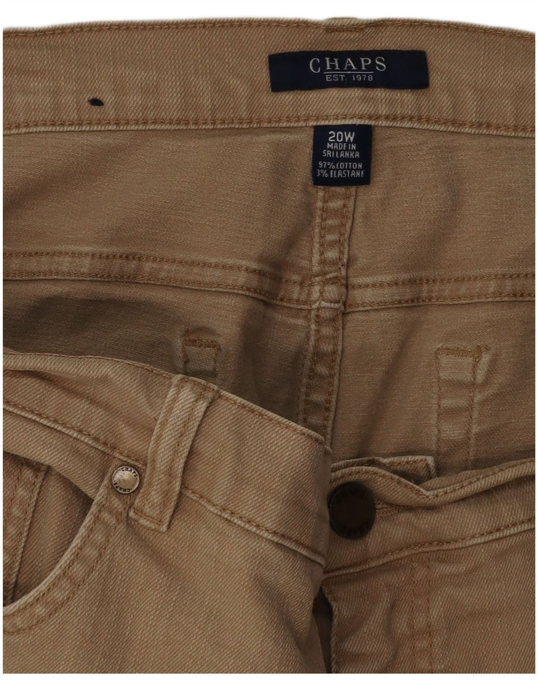 Chaps Bermudas para mujer US 20 3XL W40 Algodón beige