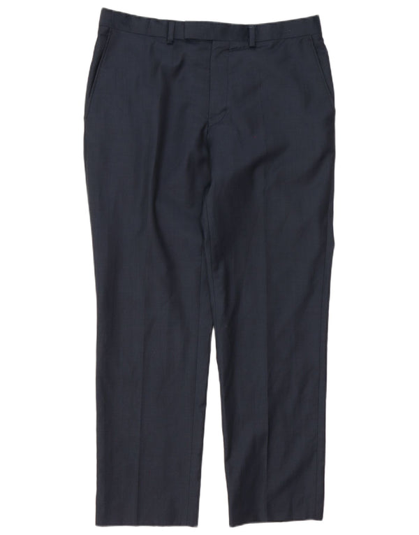 Marks & Spencer Pantalones de traje rectos Autograph para hombre W34 L29 Azul marino